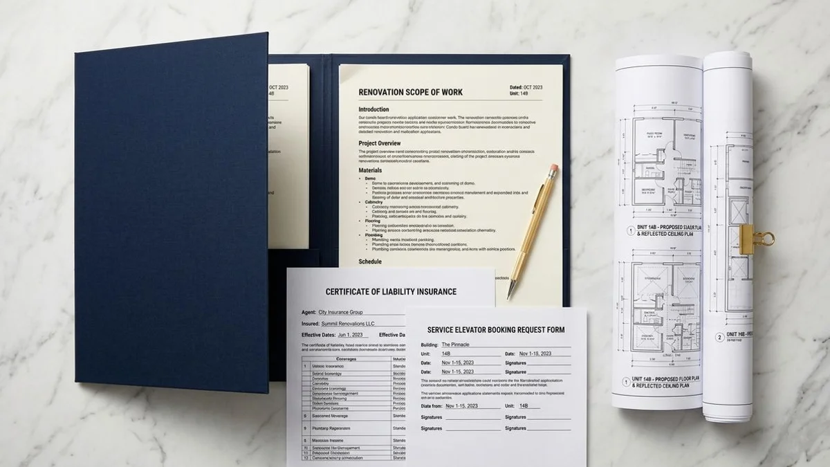 Condo renovation document checklist visual